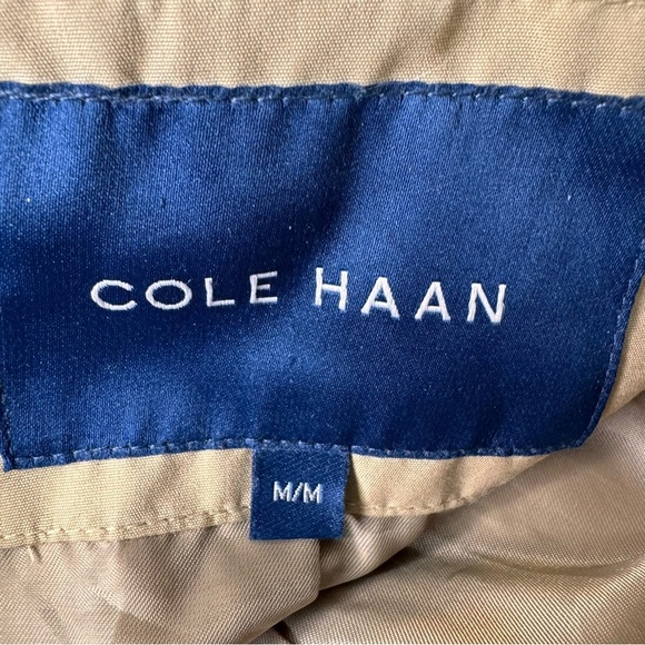 Cole Haan Men's Khaki Button Front Water Resistant Rain Coat Size Medium - Picture 12 of 14